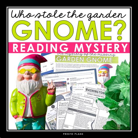 9 (18) Zip Wish List CLOSE READING DIGITAL INFERENCE MYSTERY: WHO <b>STOLE</b> <b>THE</b> <b>GARDEN</b> <b>GNOME</b>? Created by Presto Plans This free digital missing <b>garden</b> <b>gnome</b> close reading inference mystery is a fun way to engage your students and challenge them to look for text evidence, infer information, and read more closely. . Who stole the garden gnome answer key